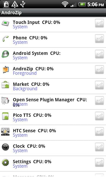 Androzip gerenciador processos