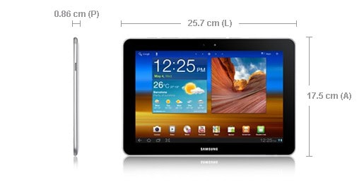 Galaxy Tab 10.1 (2011) dimensão