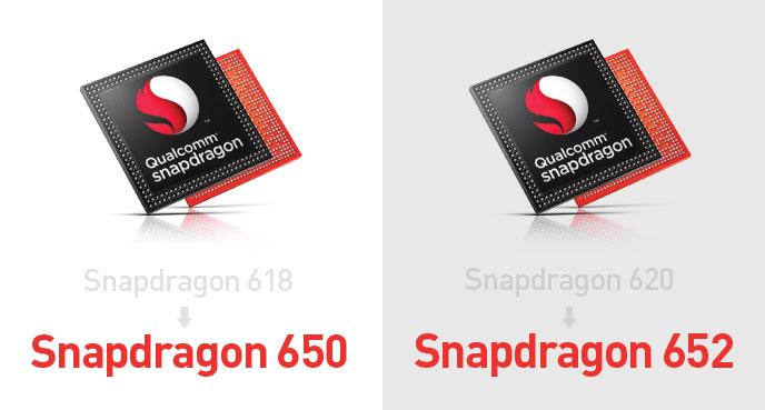 Renomeados Snapdragon 618 e 620 para Snadragon 650 e 652