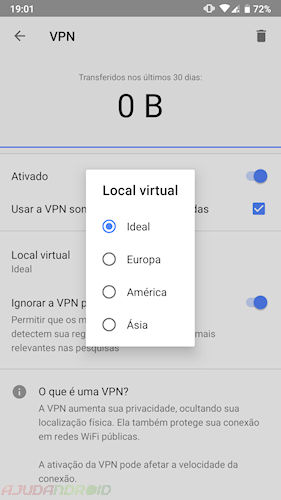 Navegador Opera Beta VPN gratuita Android