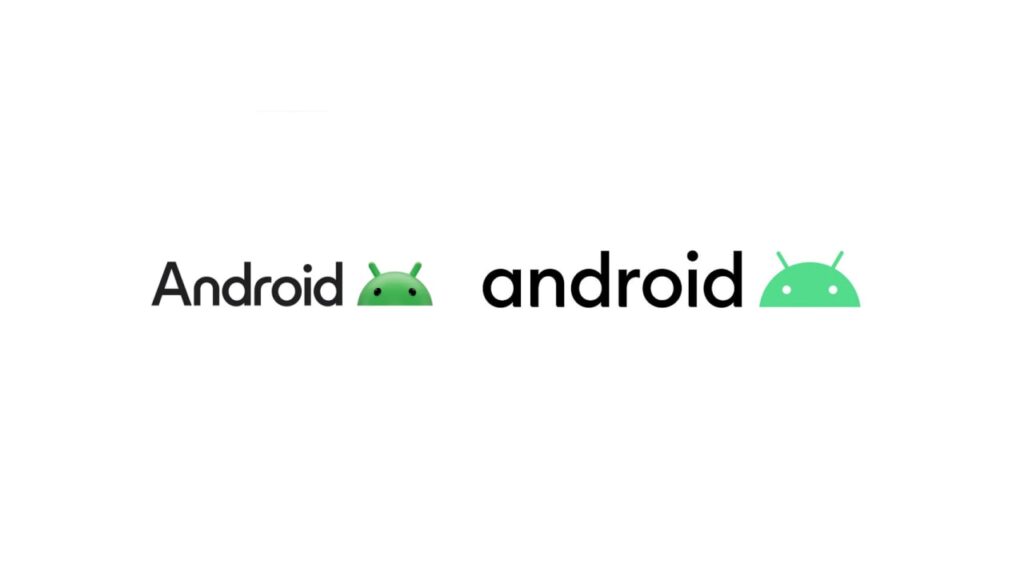 Android logo 2023 e logo antigo