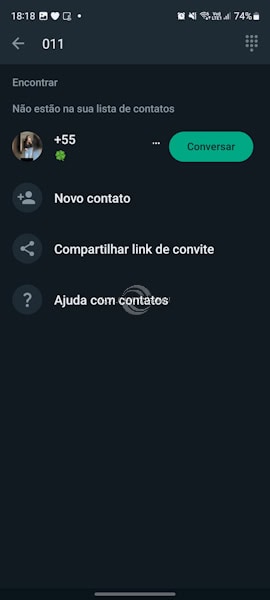 WhatsApp iniciar conversa com números desconhecidos (fora da lista de contato)