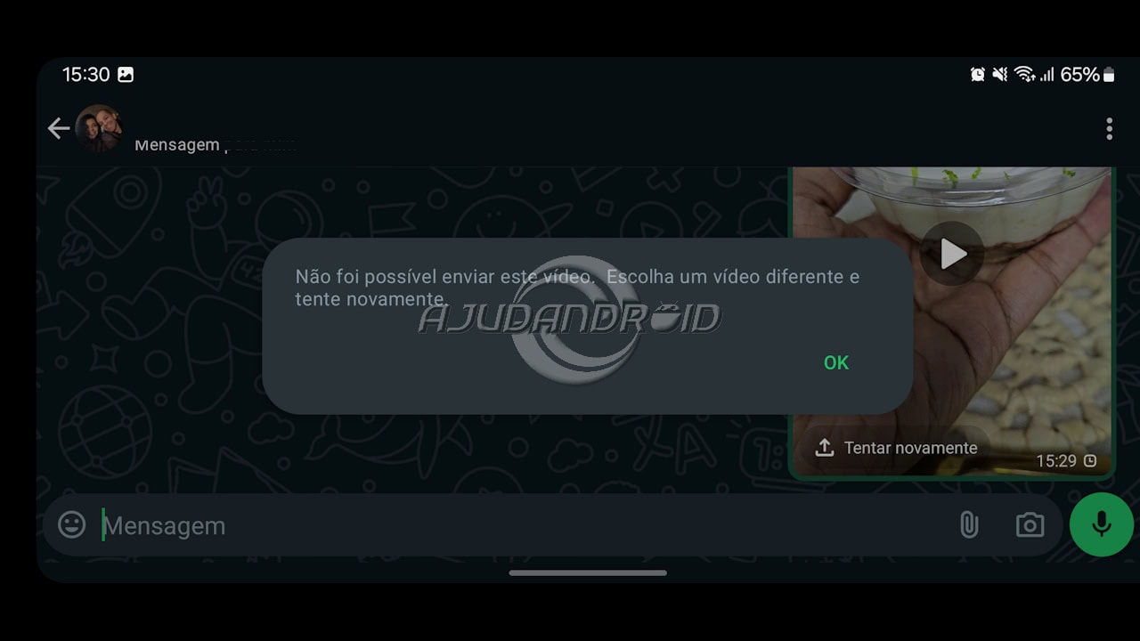 WhatsApp bug que não permite compartilhar vídeo