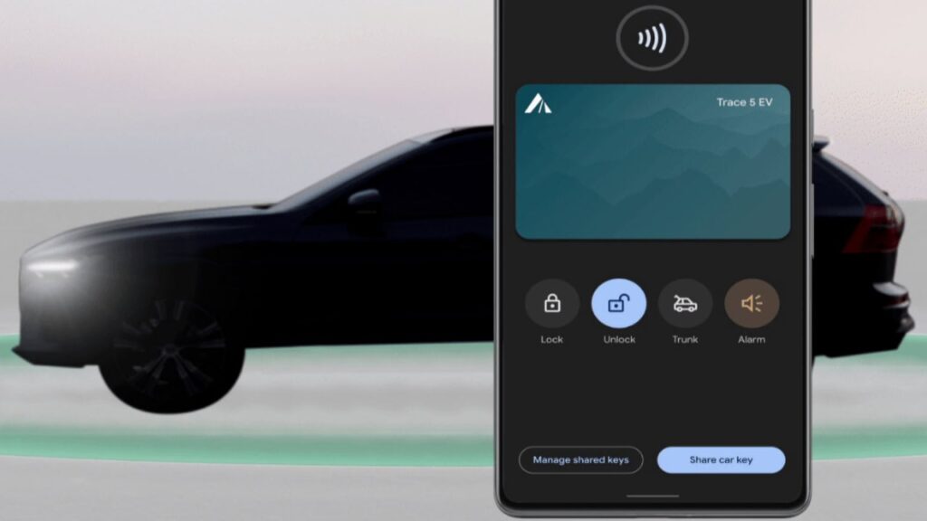 Android, chave digital para carro