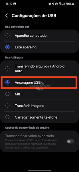 Compartilhar a internet com fio dos Galaxy da Samsung