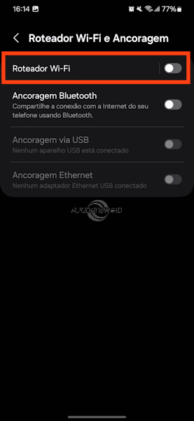 Compartilhar a internet sem fio dos Galaxy da Samsung