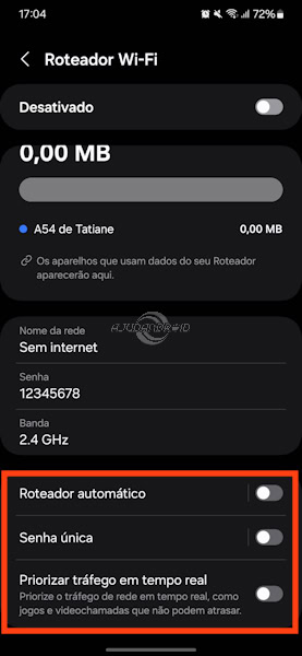 Compartilhar a internet sem fio dos Galaxy da Samsung