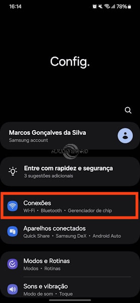 Compartilhar a internet sem fio dos Galaxy da Samsung