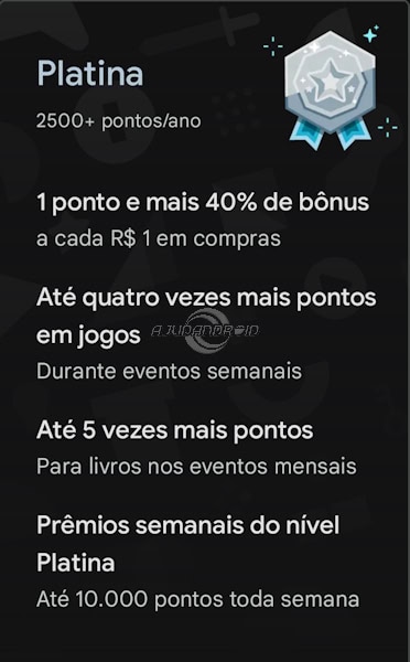 Google Play Points no Brasil, nível platina