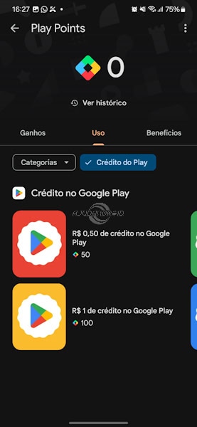 Google Play Points no Brasil, troca de pontos