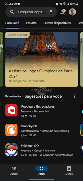 Google Play Store Jogos Olímpicos Paris 2024