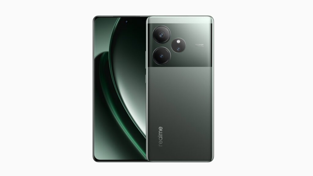 realme GT 6 frontal e traseira verde