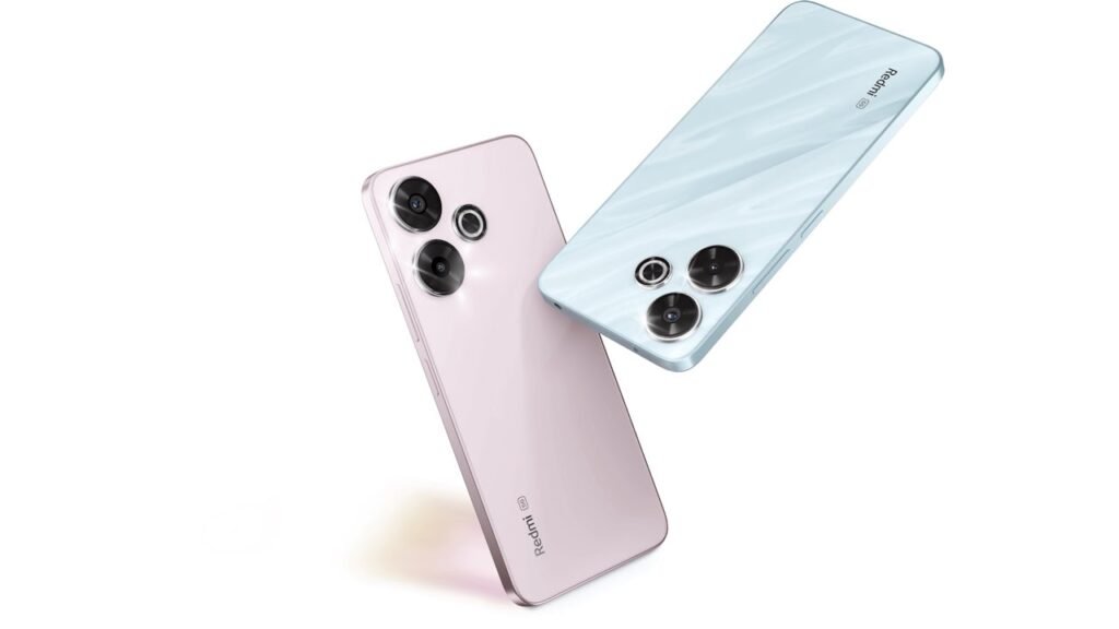 Redmi 13 5G traseira rosa e azul