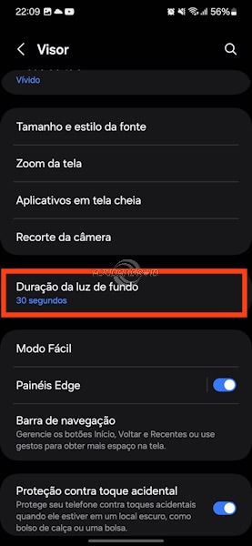 Como mudar o tempo que a tela desliga nos Samsung