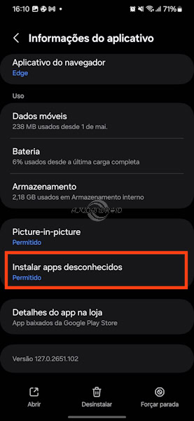 Como desativar a opção Instalar apps desconhecidos