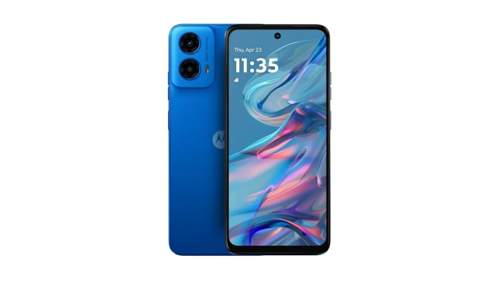 Moto G45 5G azul frontal e traseira