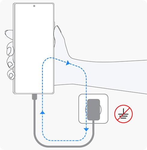 Samsung Fuga corrente elétrica descasca tintura