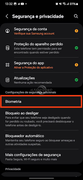 Como adicionar ou remover impressão digital nos Samsung