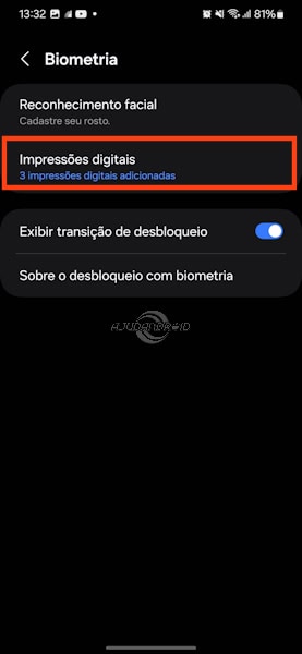 Como adicionar ou remover impressão digital nos Samsung