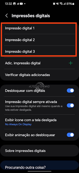 Como remover impressão digital nos Samsung