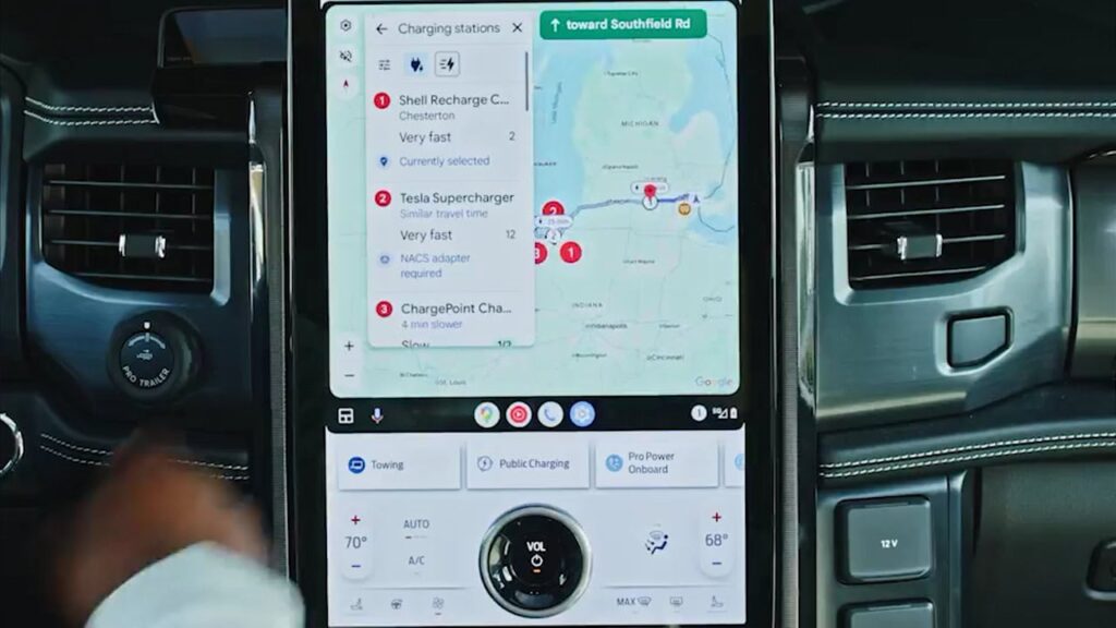 Android Auto, Google Maps nos Ford, carro elétricos