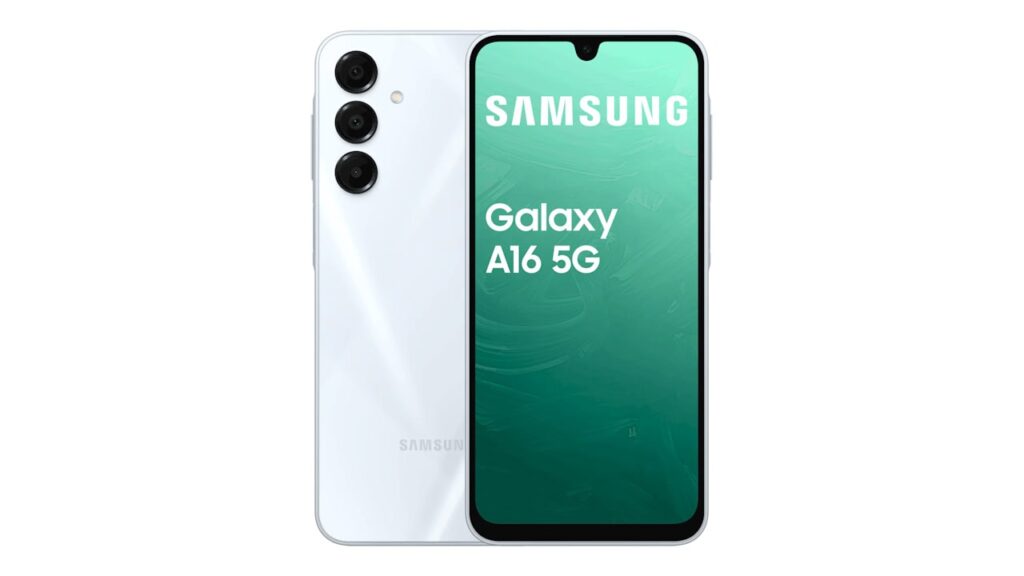 Galaxy A16 5G frente e traseira branca