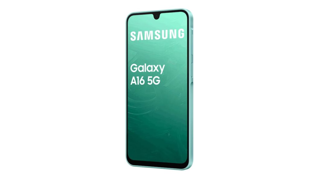 Galaxy A16 5G tela lateral verde