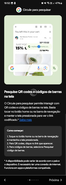 Seu Android recebeou novos recursos Circule para pesquisar