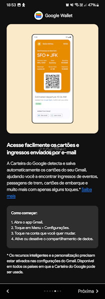 Seu Android recebeou novos recursos Carteira do Google