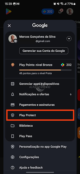 Desativando o Google Play Protect