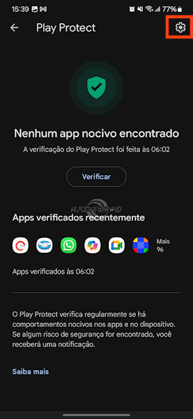 Desativando o Google Play Protect