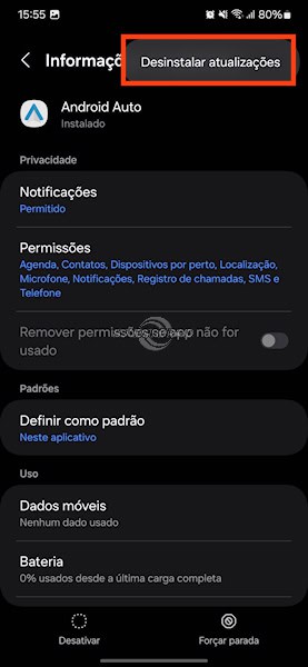 Como desinstalar atualizações dos aplicativos