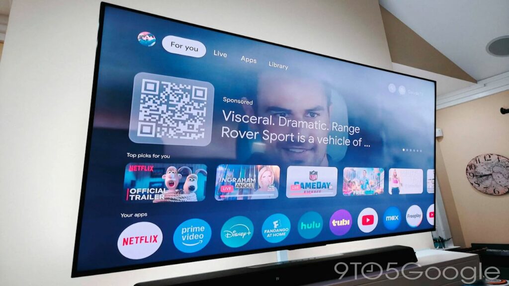 Google TV utilizando QR Code para anúncios