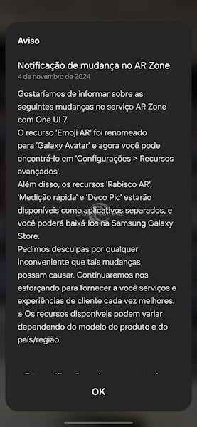 Samsung, aviso de mudanças na câmera da One UI 7.0