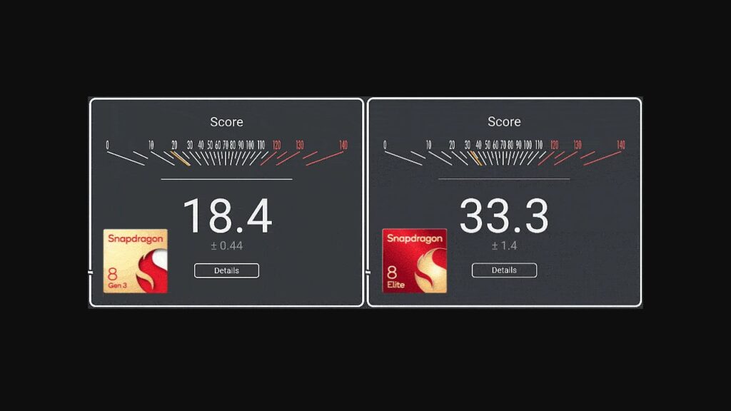 Chrome Android, teste Speedometer com Snapdragon 8 Gen 3 vs Snapdragon 8 Elite