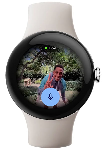 Google Pixel Watch 2 visualizando a câmera da campainha