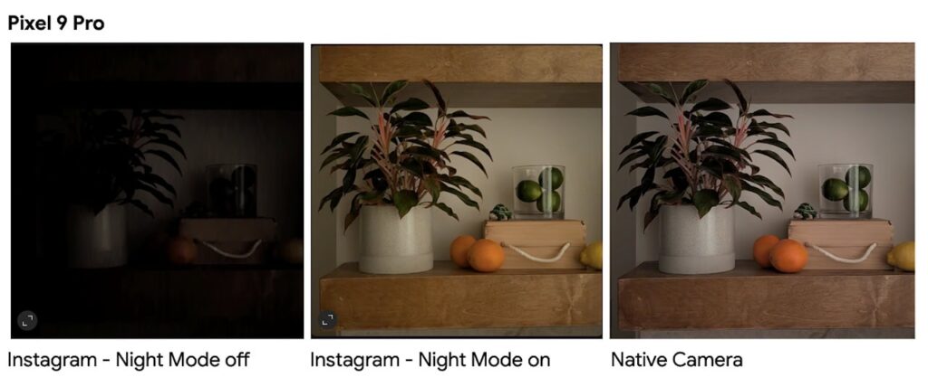 Instagram modo noturno no Google Pixel 9 Pro