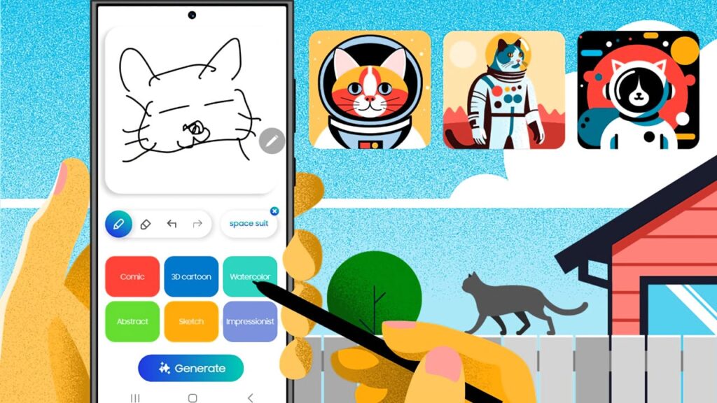Galaxy AI recurso sketch to image
