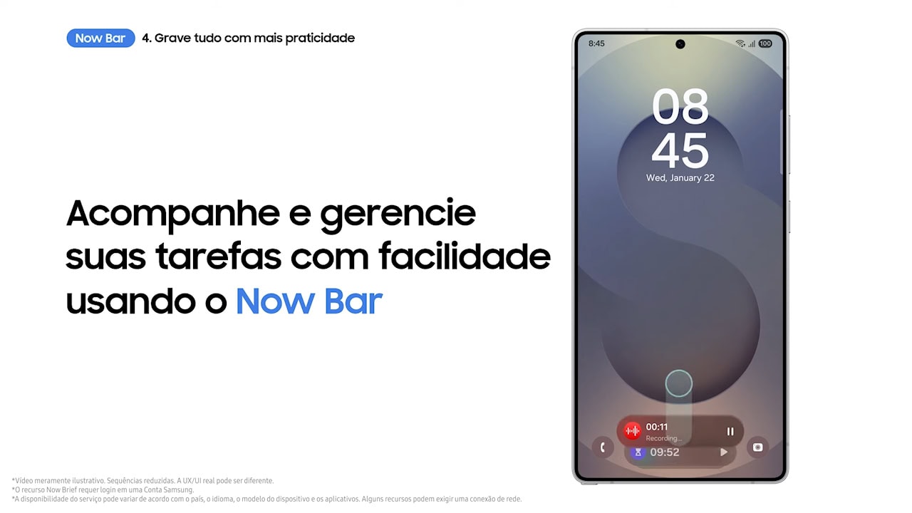 Vazamento revela que Now Bar estará disponível praticamente para todos na One UI 7